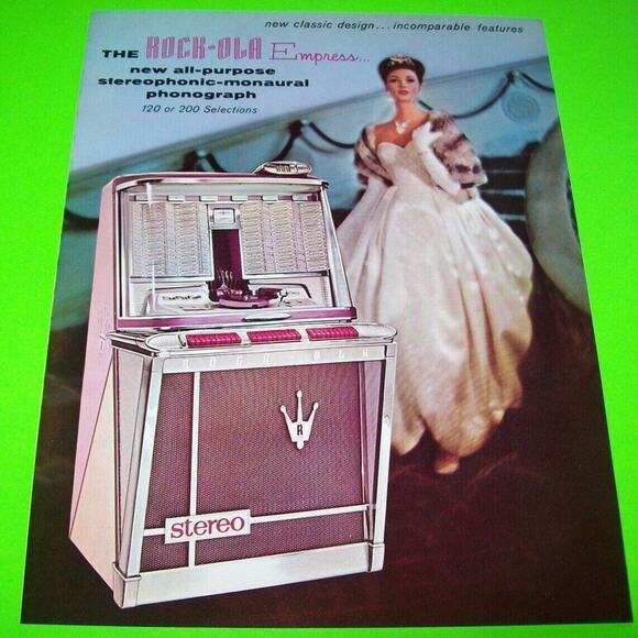 RockOla Empress 1496 1497 Jukebox FLYER 1962 Unused Original Phonograph Brochure - Picture 2 of 4